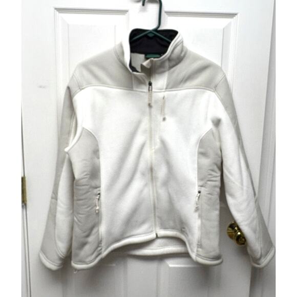 L.L.Bean Soft Shell, Off White Fleece, Taupe Jacket, Full Zip, Womens Size L - Picture 1 of 6